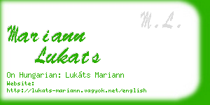 mariann lukats business card